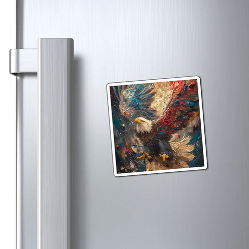 Patriotic Bald Eagle Magnets | Colorful Feather Art Magnet - 250 USA Celebration
