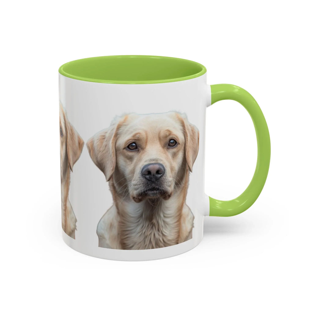 Soulful Labrador Portrait Accent Coffee Mug, Cute Dog Face Ceramic Mug - 250 USA Celebration