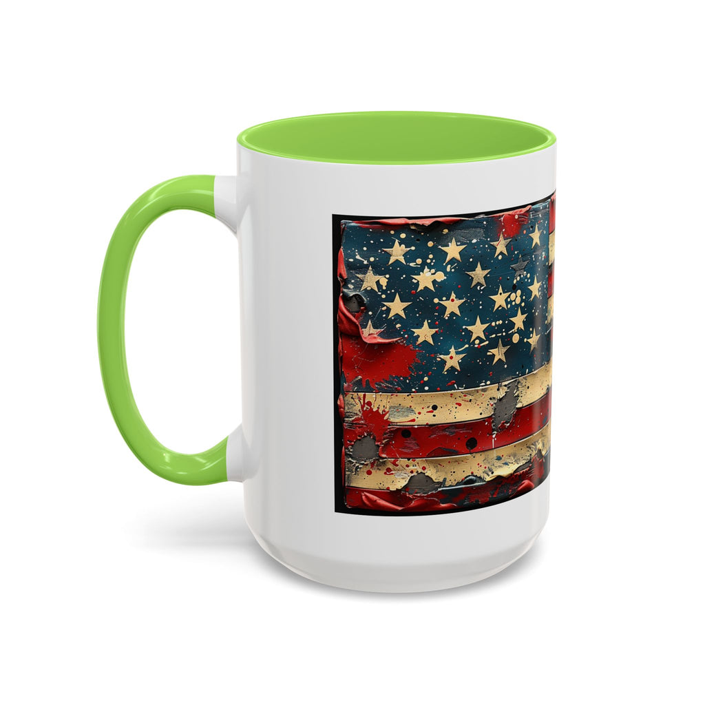 Colorful Mugs (11oz, 15oz), American Flag, Patriotic Flag coffee cup