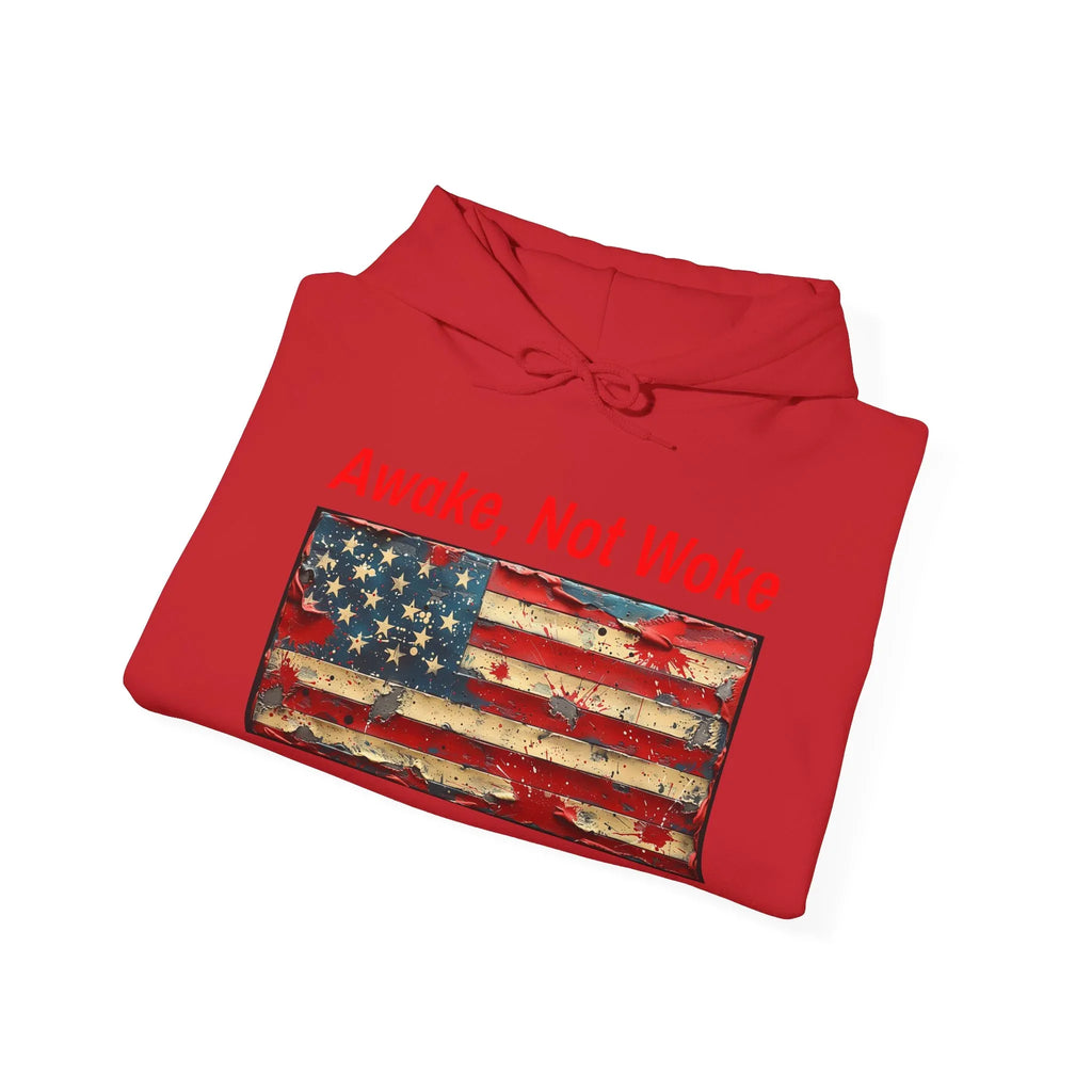 Awake Not Woke Hoodie | Political Statement Sweatshirt - 250 USA Celebration