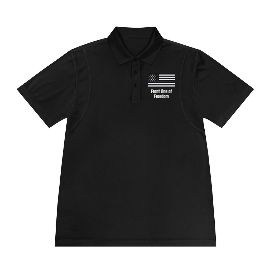 Front Line of Freedom Thin Blue Line Polo — Men's Support Police Shirt