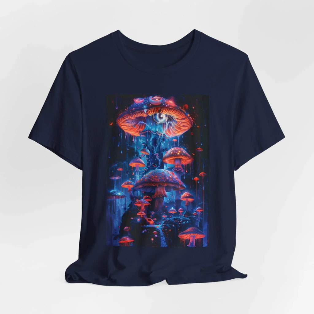 Glowing Third Eye Psychedelic Mushrooms T-Shirt | Neon Lava Lamp Blacklight - 250 USA Celebration