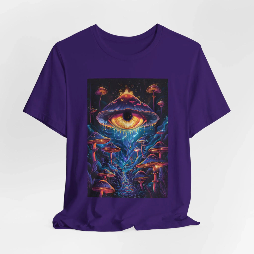 Glowing Third Eye Psychedelic Mushrooms T-Shirt | Neon Lava Lamp Blacklight - 250 USA Celebration