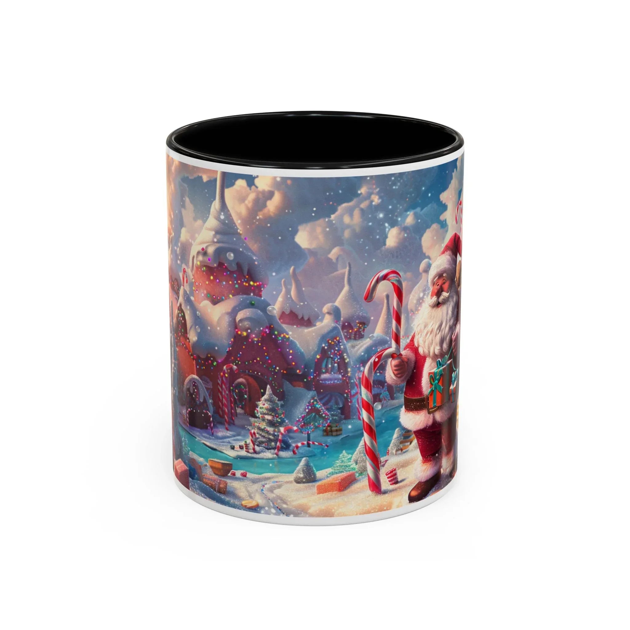 Festive Santa Accent Coffee Mug, Christmas Gift, Holiday Decor, Winter Wonderland, Hot Cocoa Mug, Seasonal Drinkware - 250 USA Celebration