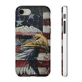 American Flag Bald Eagle phone case | Patriotic iPhone cover, cracked vintage flag design - 250 USA Celebration