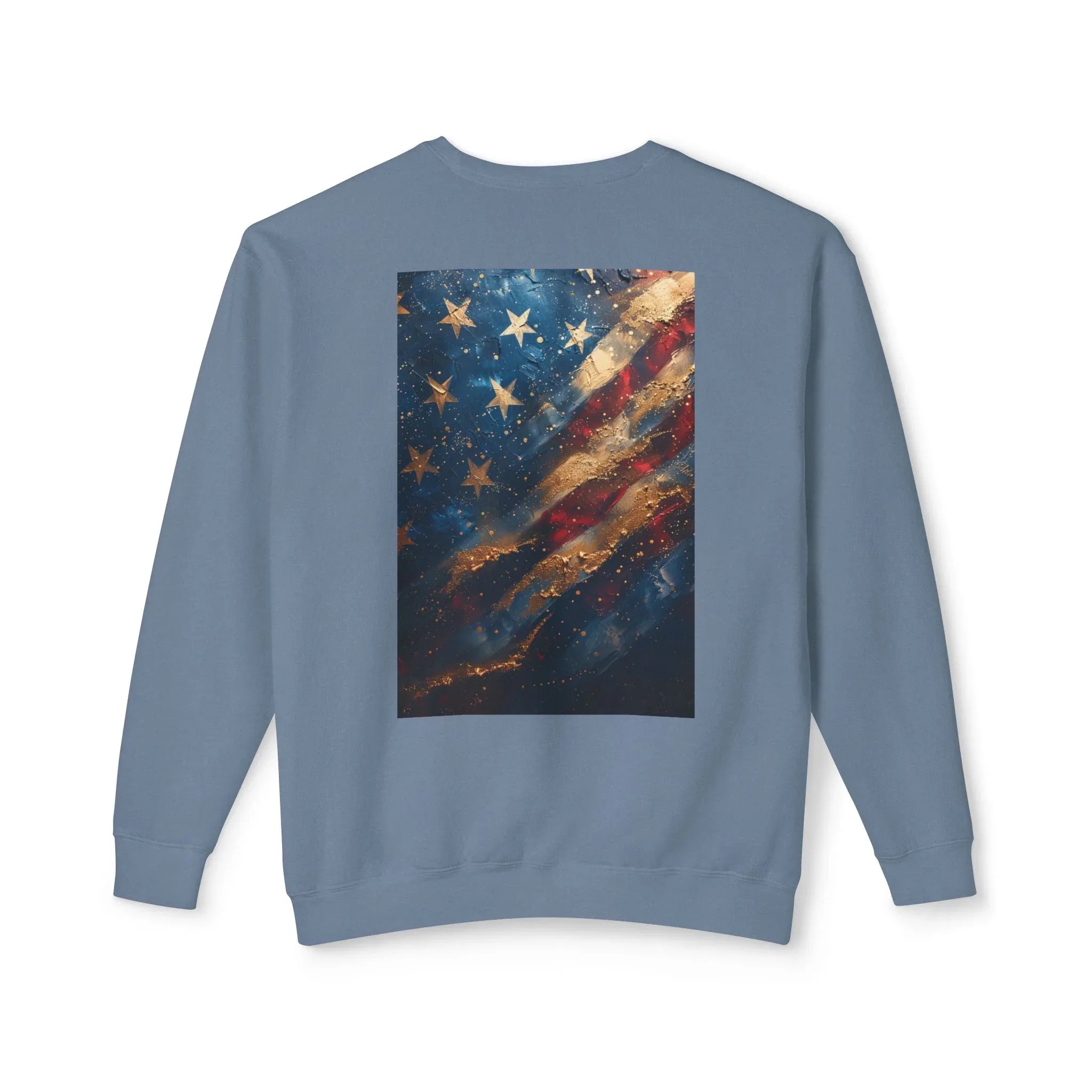Lightweight Crewneck Sweatshirt, Patriotic American T-Shirts, Flag T-Shirts, Independence Tees, Funny Patriotic Shirts, Custom American Tees - 250 USA Celebration