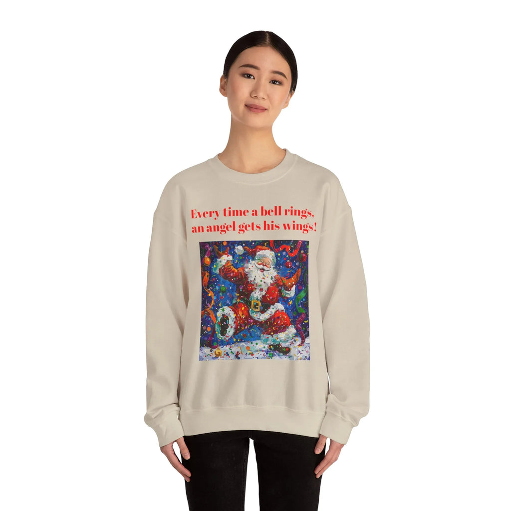 Festive Angel Sweatshirt, Cozy Holiday Crewneck, Christmas Apparel, Unique Gift, Winter Fashion - 250 USA Celebration