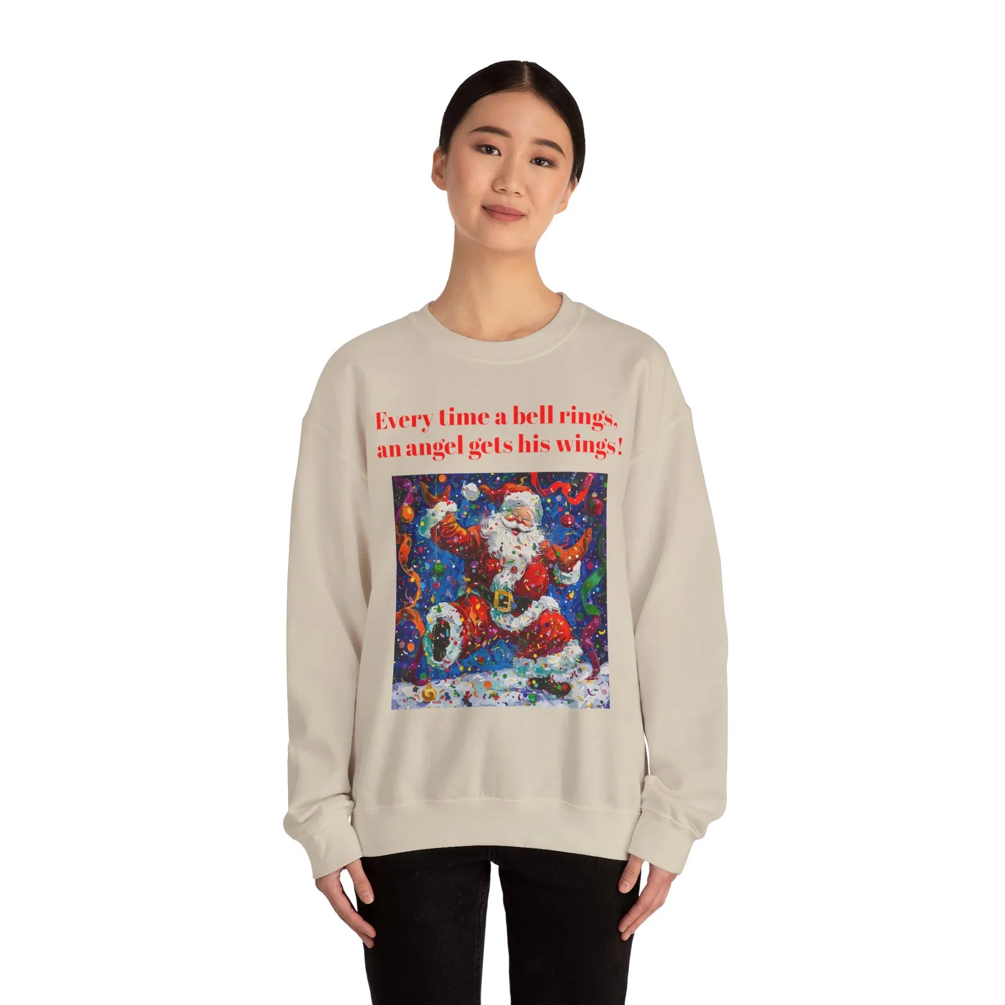 Festive Angel Sweatshirt, Cozy Holiday Crewneck, Christmas Apparel, Unique Gift, Winter Fashion - 250 USA Celebration