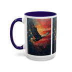 Colorful Mugs (11oz, 15oz) American Eagle Flying Coffee Cup, Patriotic American Eagle flying with American Flag in background - 250 USA Celebration