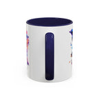 Y2K Chrome Dolphin Flaming Hoop Mug | Holographic Neon Dolphin Coffee Cup - 250 USA Celebration