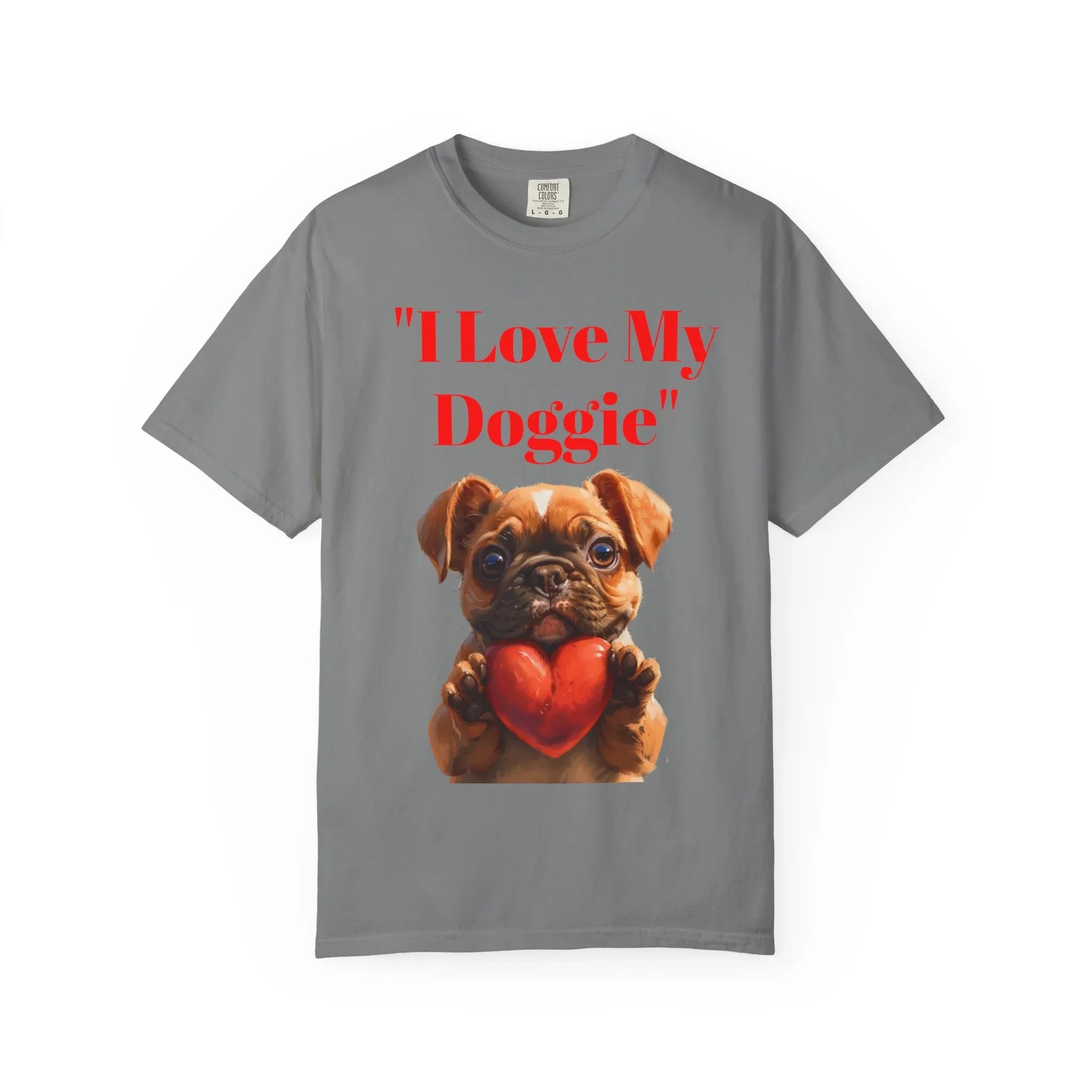 Cute French Bulldog Puppy Holding Red Heart T-shirt | Dog Lover Cartoon - 250 USA Celebration