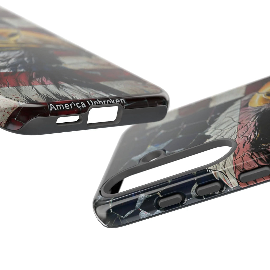 American Flag Bald Eagle phone case | Patriotic iPhone cover, cracked vintage flag design - 250 USA Celebration