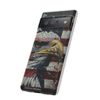 American Flag Bald Eagle phone case | Patriotic iPhone cover, cracked vintage flag design - 250 USA Celebration