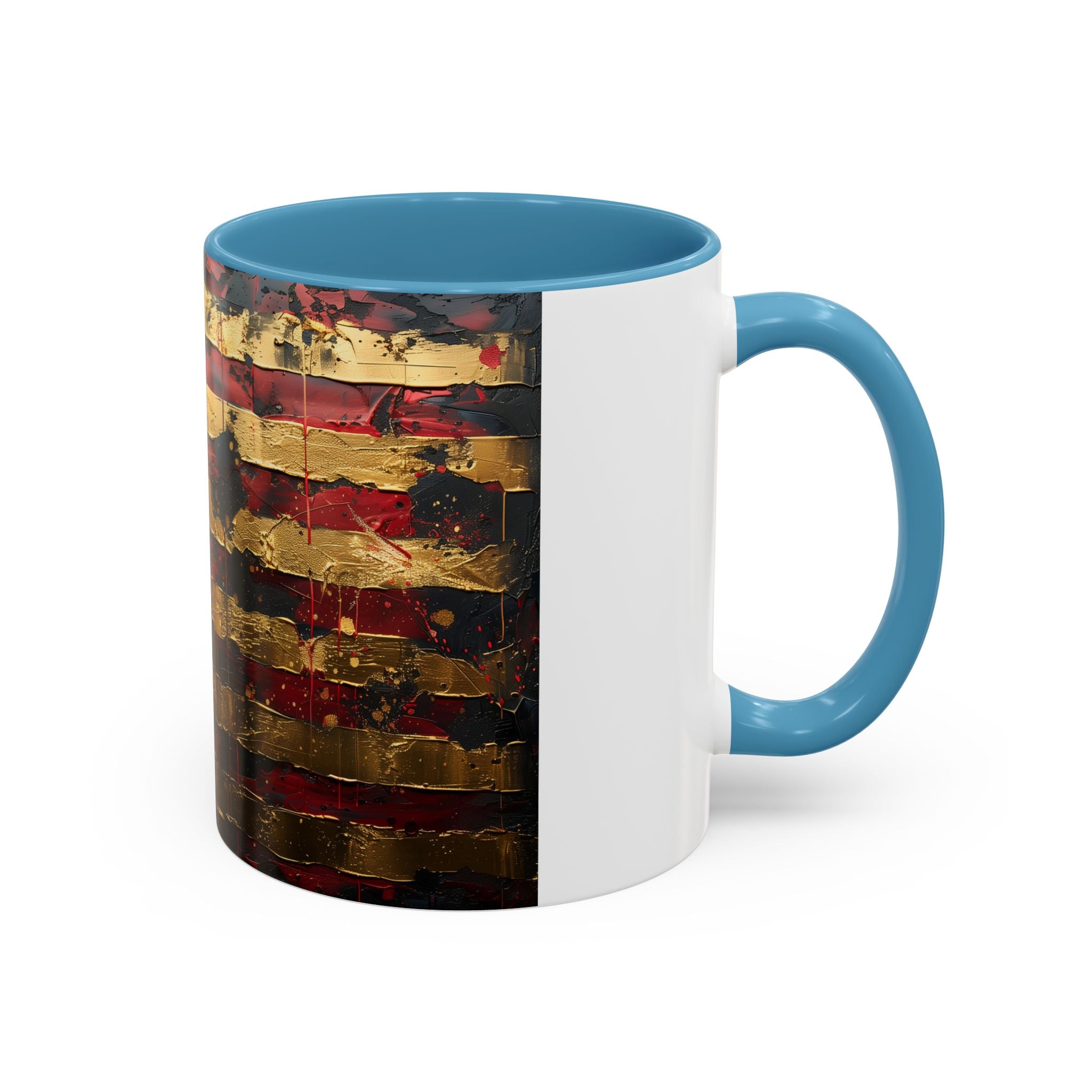 Distressed American Flag Accent Coffee Mug — Patriotic 11/15oz