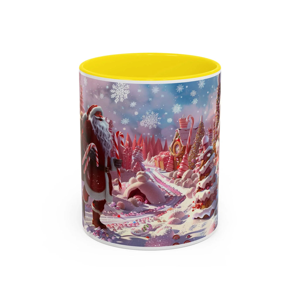 Coffee Mug, Festive Santa in Candy Wonderland, 11oz, 15oz, Tim Burton Style, Whimsical Holiday Cup, Christmas Gift, Hot Cocoa Mug - 250 USA Celebration