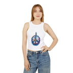 Watercolor Peace Sign Racer Tank Top | Tie Dye Boho Hippie - 250 USA Celebration