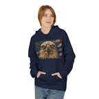 Patriotic Eagle Hoodie — American Flag Bald Eagle with "1776 - 2026" Back Print