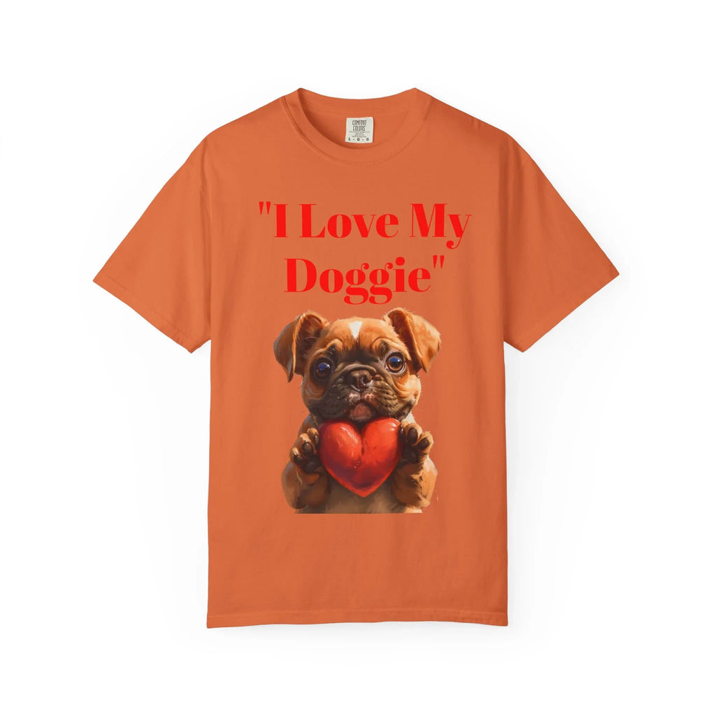 Cute French Bulldog Puppy Holding Red Heart T-shirt | Dog Lover Cartoon - 250 USA Celebration