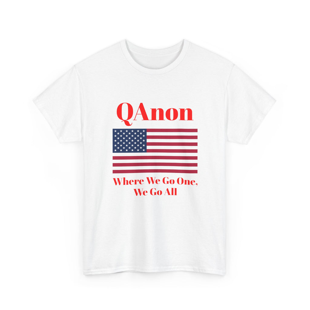 T‑Shirt — QAnon American Flag "Where We Go One, We Go All"