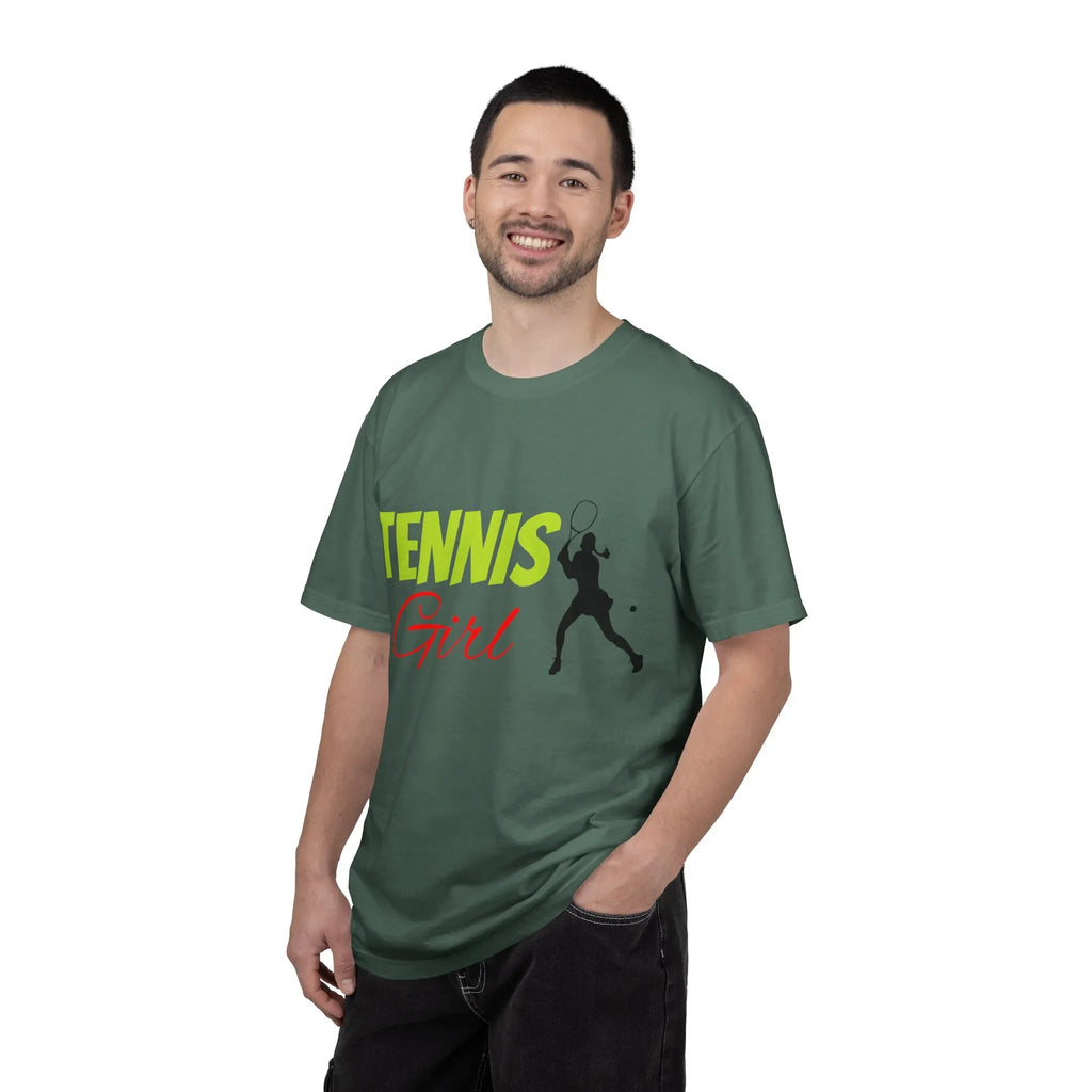 Tennis Girl T-shirt | Tennis Player Silhouette, Sporty Graphic Tee - 250 USA Celebration