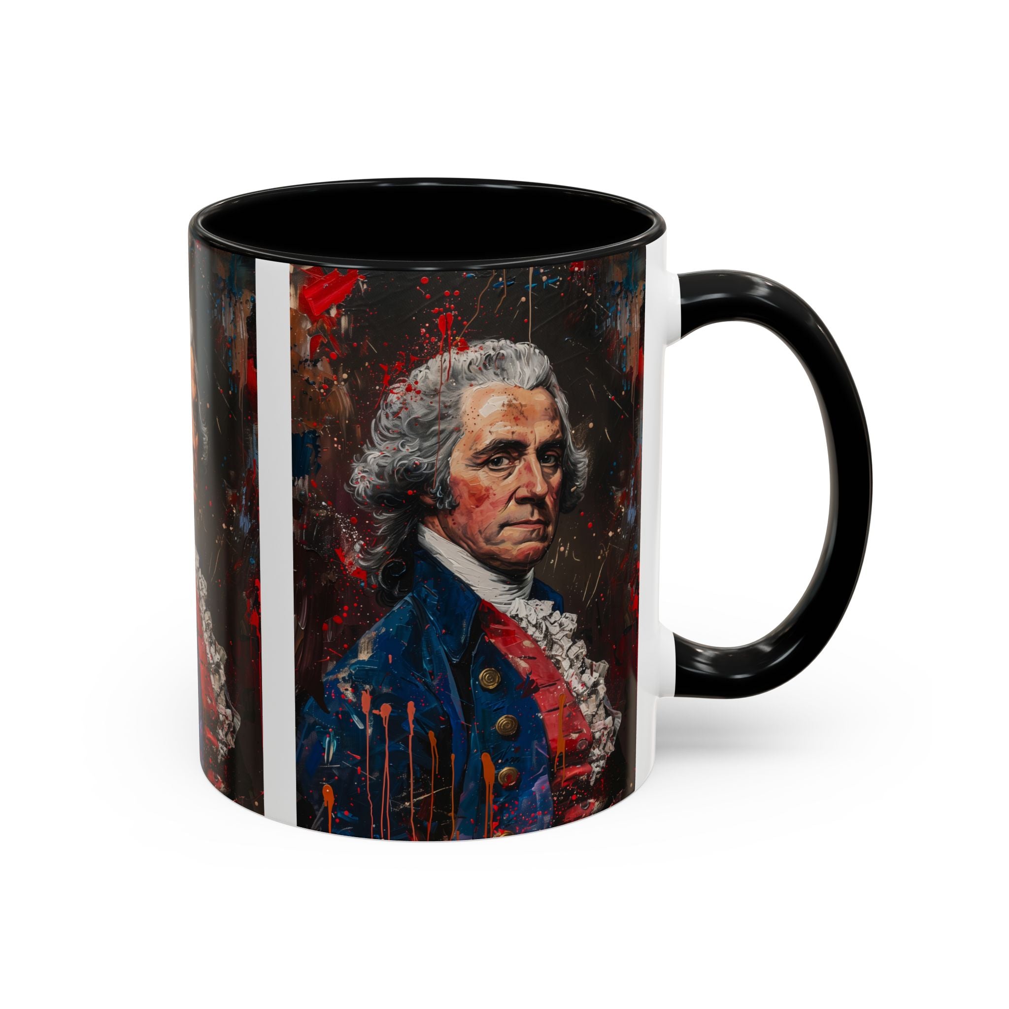 Historical Portrait Accent Mug — Patriotic Vintage-Style Coffee Cup
