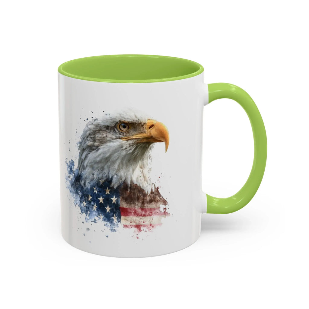 American Bald Eagle watercolor, Coffee Mug | Patriotic flag design - 250 USA Celebration