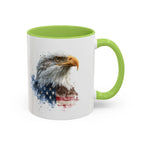 American Bald Eagle watercolor, Coffee Mug | Patriotic flag design - 250 USA Celebration
