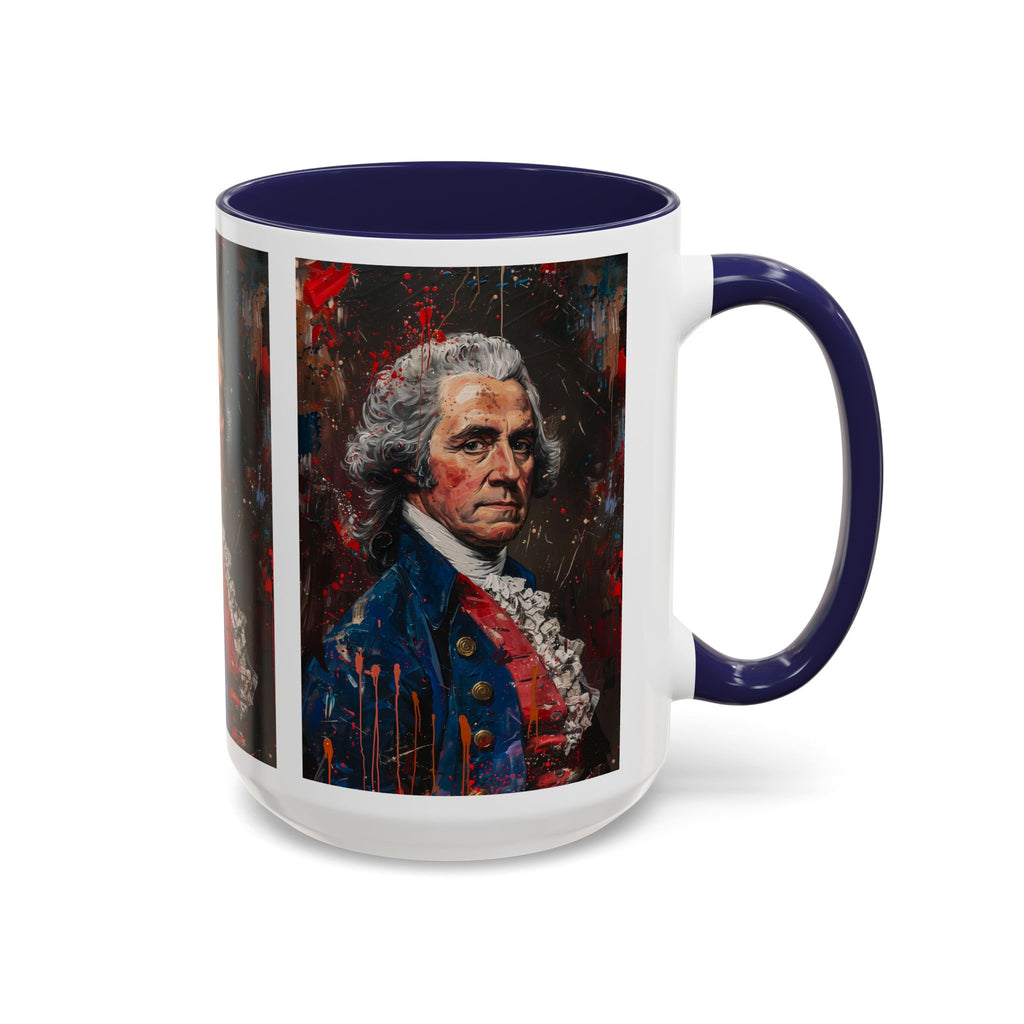 Historical Portrait Accent Mug — Patriotic Vintage-Style Coffee Cup