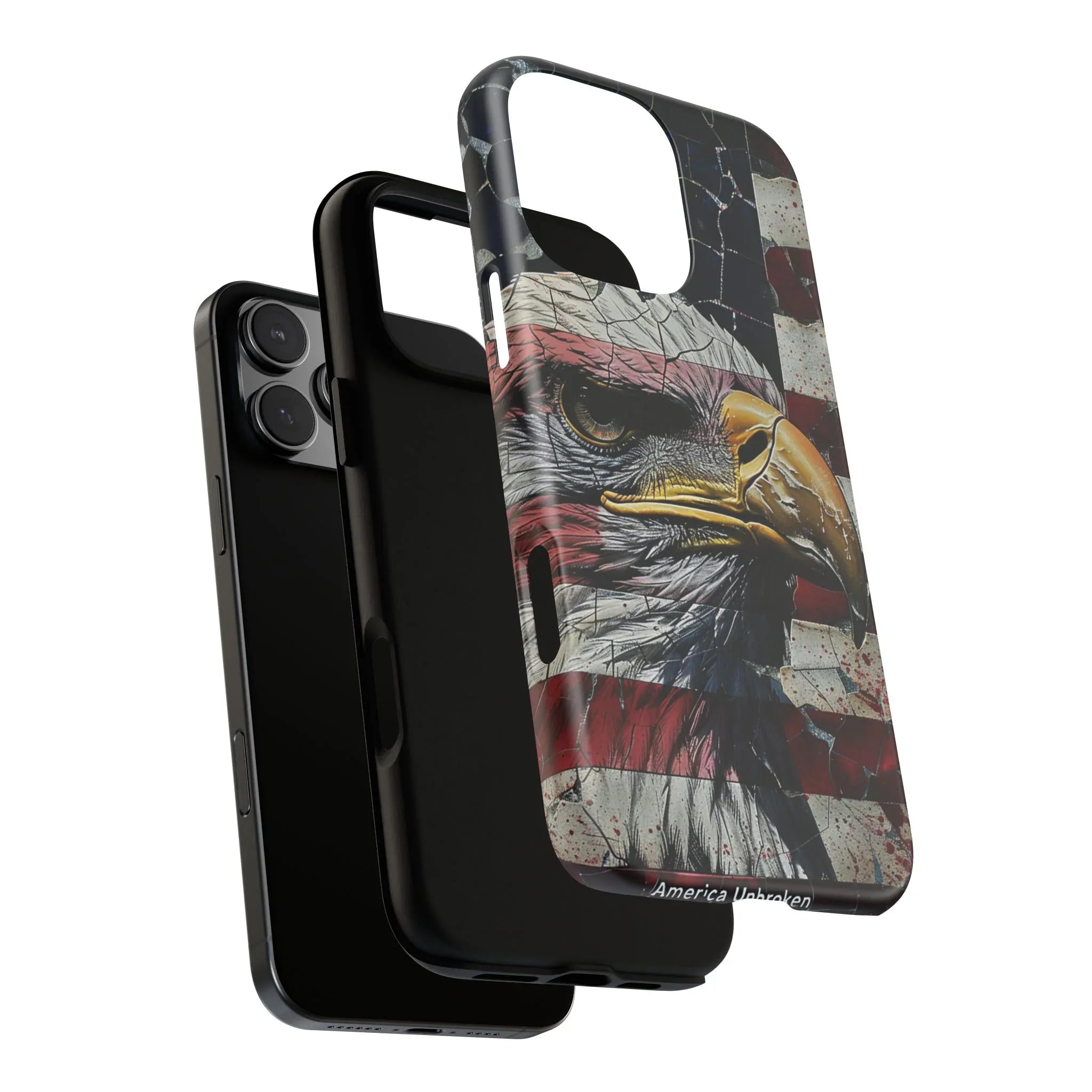 American Flag Bald Eagle phone case | Patriotic iPhone cover, cracked vintage flag design - 250 USA Celebration