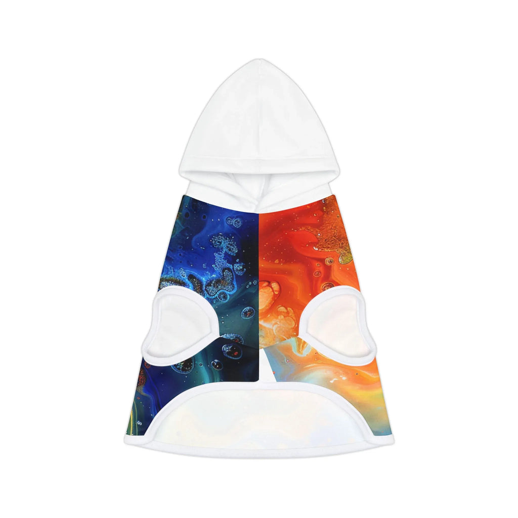Abstract Color Swirl Pet Hoodie | Vibrant Liquid Marble Print - 250 USA Celebration