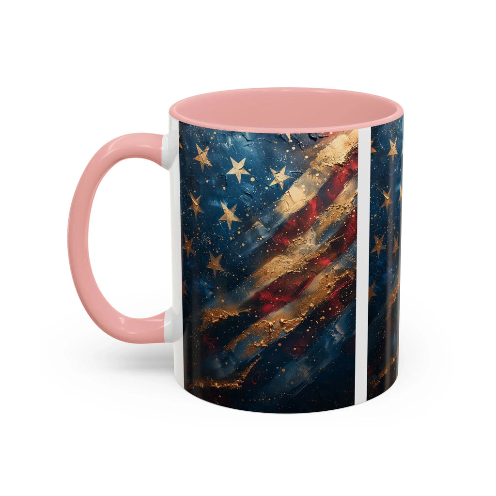 Vintage American Flag Mug | Accent Coffee Mug 11oz 15oz - 250 USA Celebration