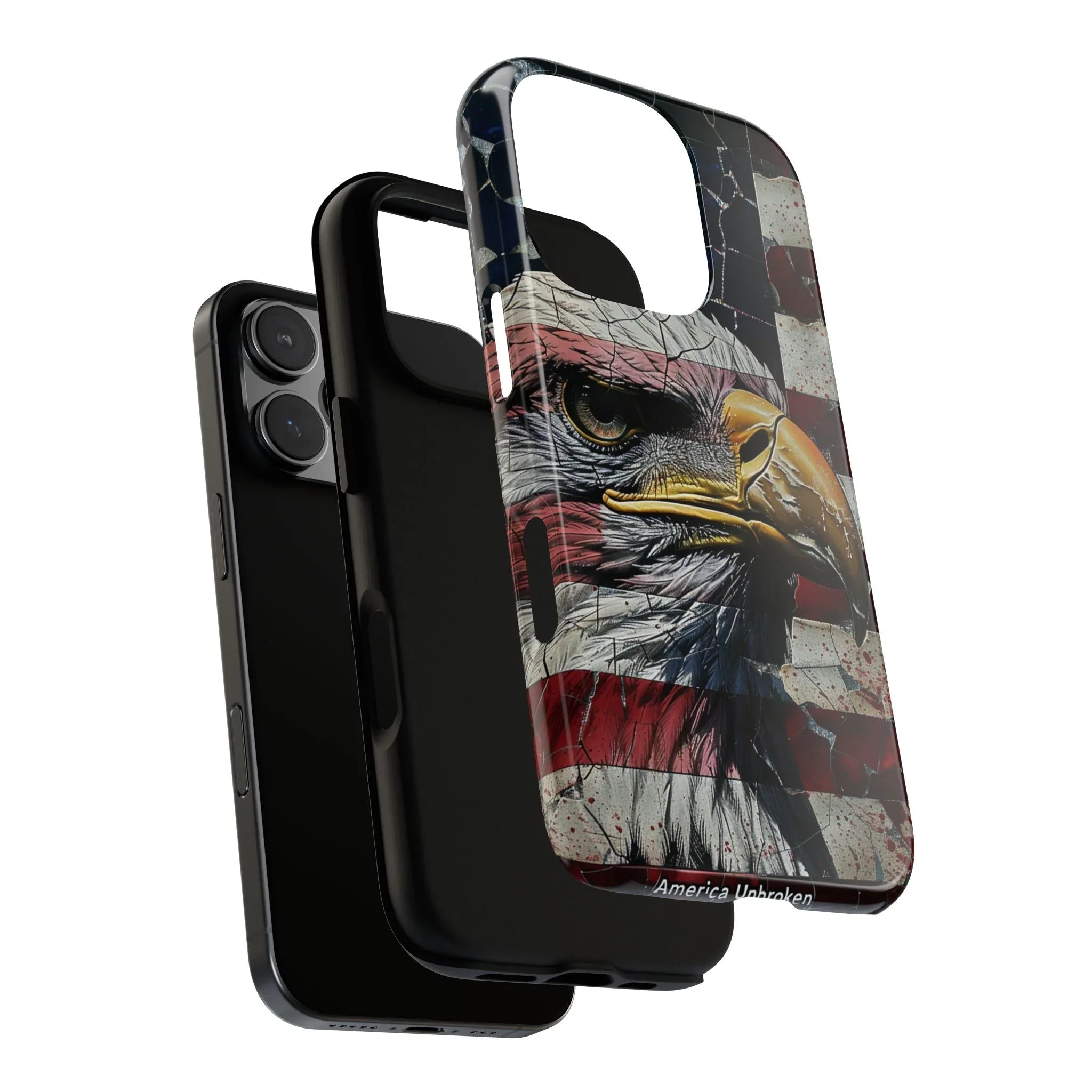 American Flag Bald Eagle phone case | Patriotic iPhone cover, cracked vintage flag design - 250 USA Celebration