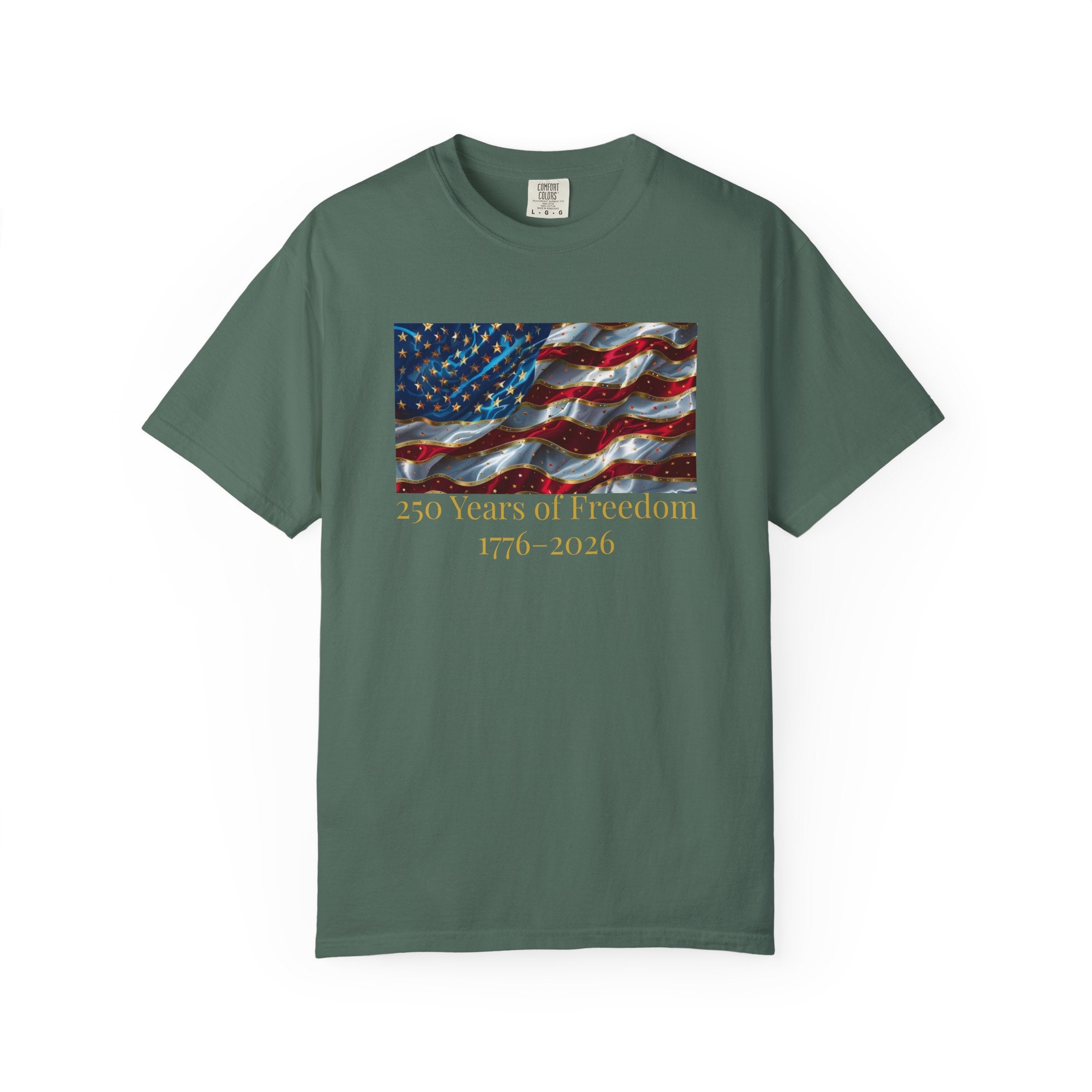 250 Years of Freedom 1776–2026 American Flag T-Shirt
