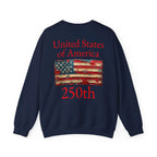 USA 250 American Flag Sweatshirt | 250th United States Celebration - 250 USA Celebration