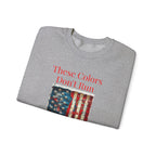 Patriotic Vintage Crewneck Sweatshirt, USA Flag Design, Unisex Sweatshirt, Cozy Apparel for Independence Day, Gift for Veterans