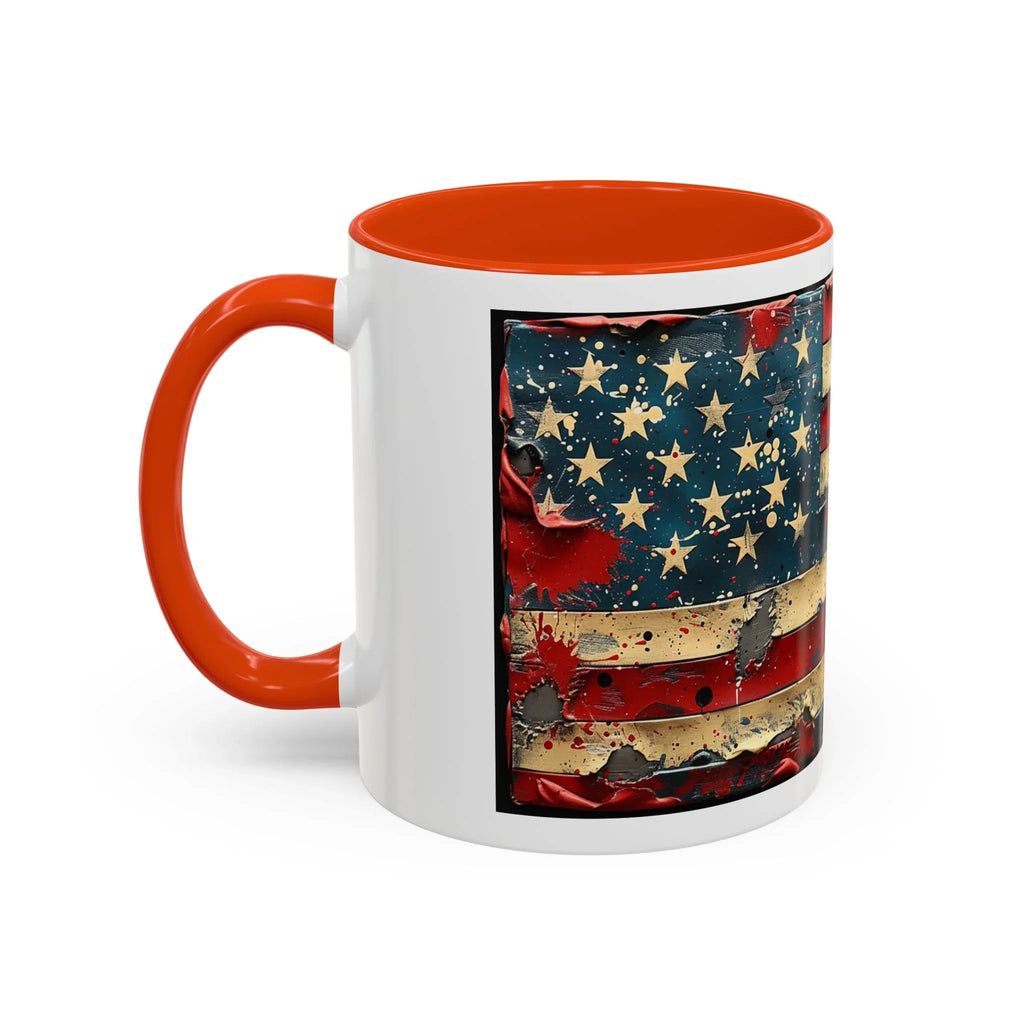 Colorful Mugs (11oz, 15oz), American Flag, Patriotic Flag coffee cup - 250 USA Celebration