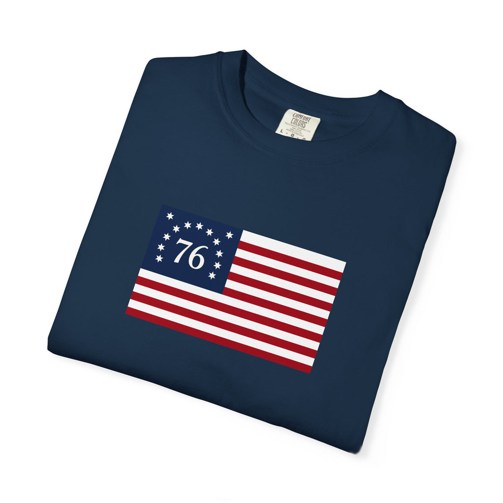 Patriot Graphic T-Shirt — Bold Red Text Tee for Patriotic Holidays