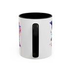 Y2K Chrome Dolphin Flaming Hoop Mug | Holographic Neon Dolphin Coffee Cup - 250 USA Celebration