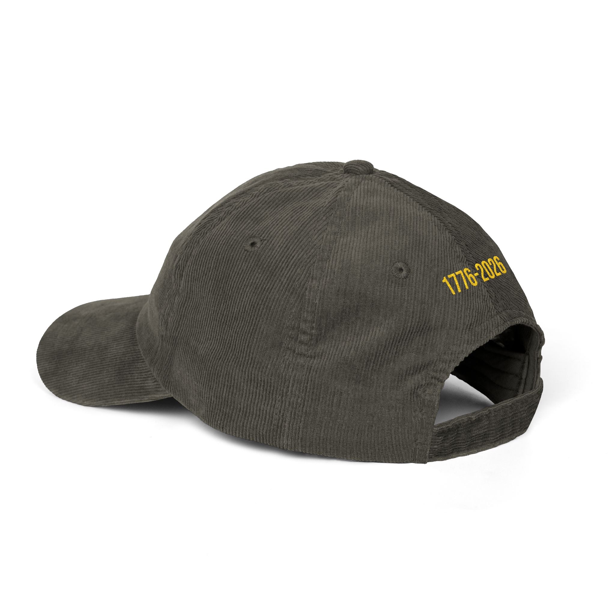 Corduroy Baseball Cap – Embroidered "FAFO" Front & 1776-2026 Back, Vintage Patriotic Dad Hat