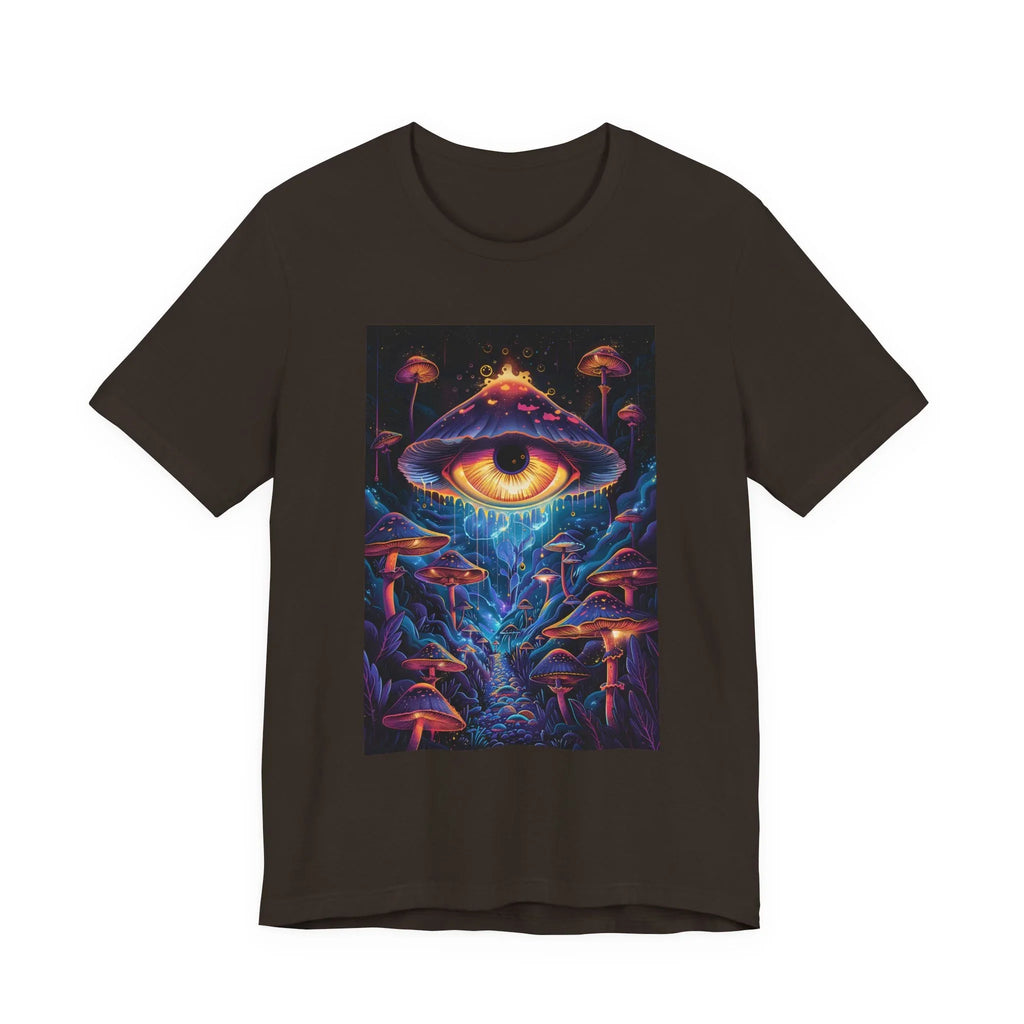 Glowing Third Eye Psychedelic Mushrooms T-Shirt | Neon Lava Lamp Blacklight - 250 USA Celebration
