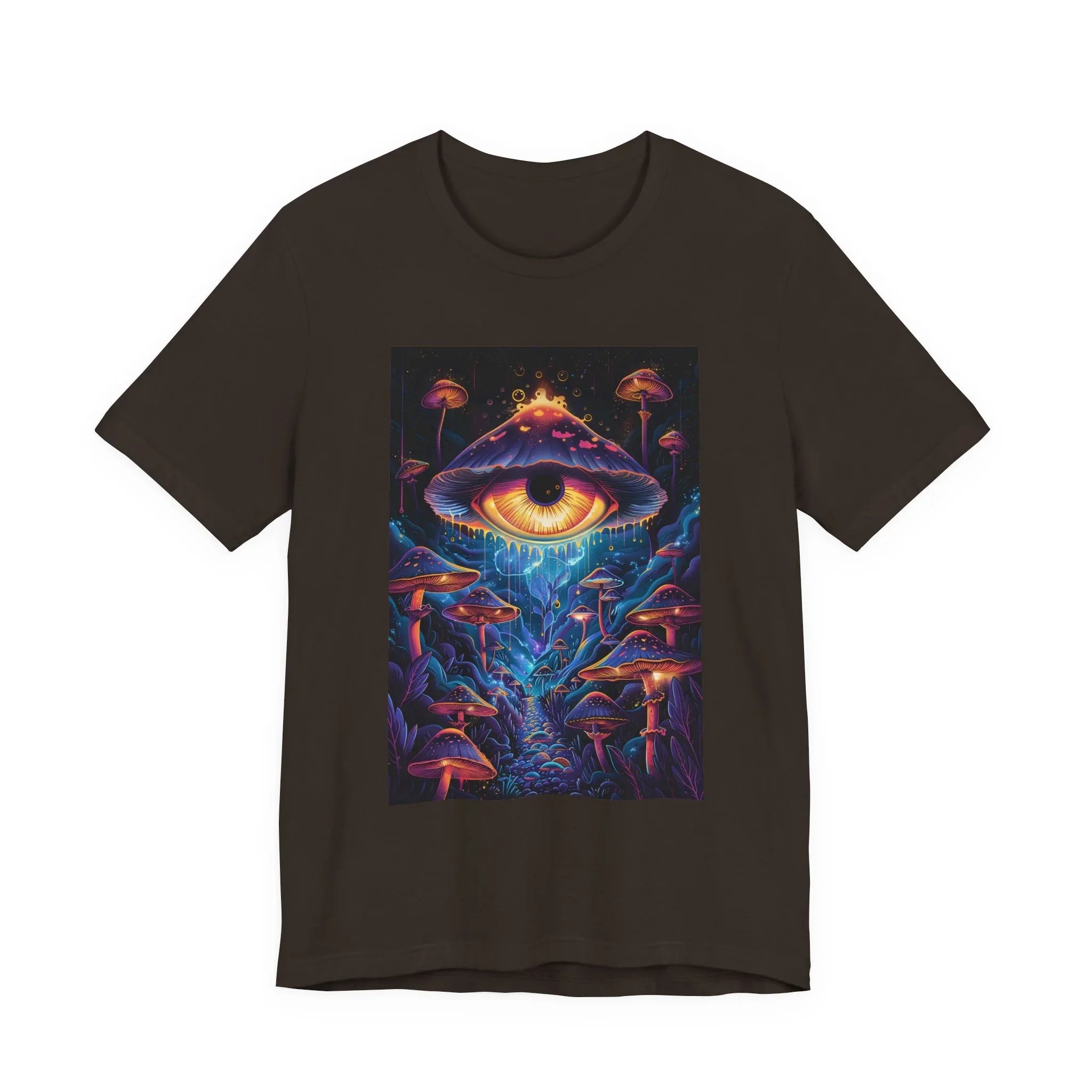 Glowing Third Eye Psychedelic Mushrooms T-Shirt | Neon Lava Lamp Blacklight - 250 USA Celebration
