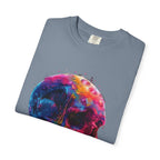 Colorful Drip Skull T-shirt | Watercolor Skull Shirt, Artistic Gothic Tee - 250 USA Celebration