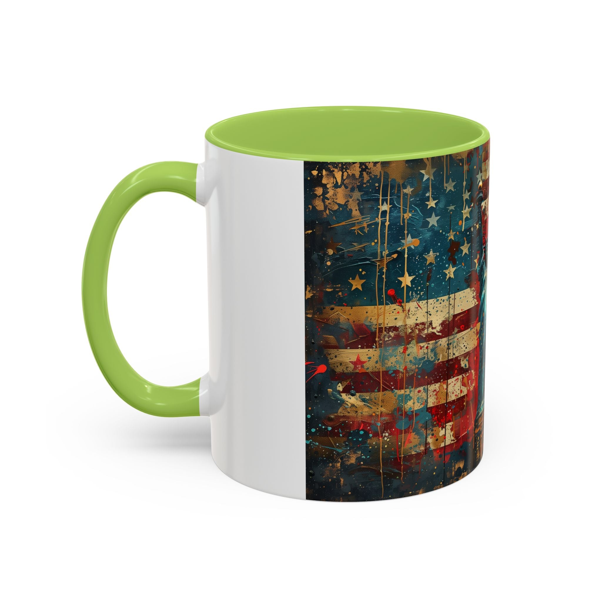 Liberty Statue American Flag Coffee Mug — Patriotic Vintage Accent Mug (11/15oz)
