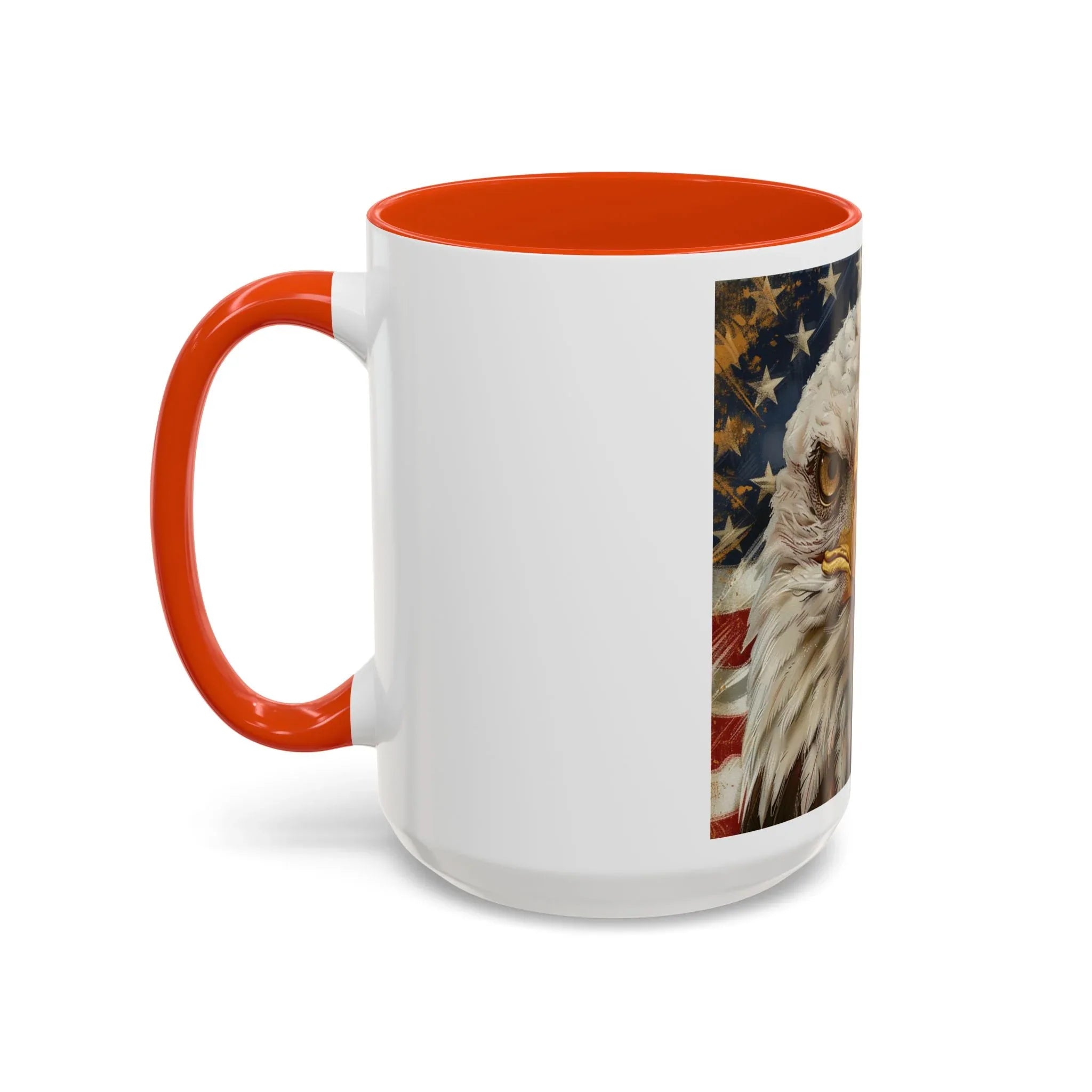 Colorful Mugs (11oz, 15oz) Majestic bald eagle head Patriotic coffee cup, America 250 Celebration coffee cup - 250 USA Celebration