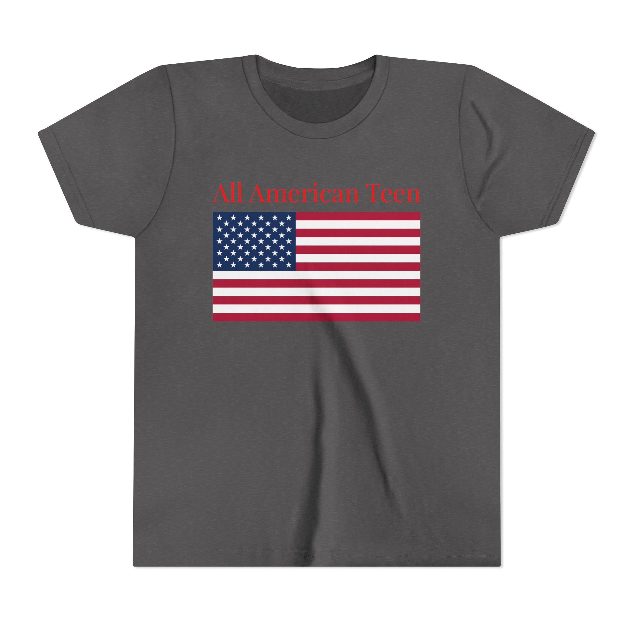 All American Teen Youth Tee - Patriotic American Flag Shirt for Teens