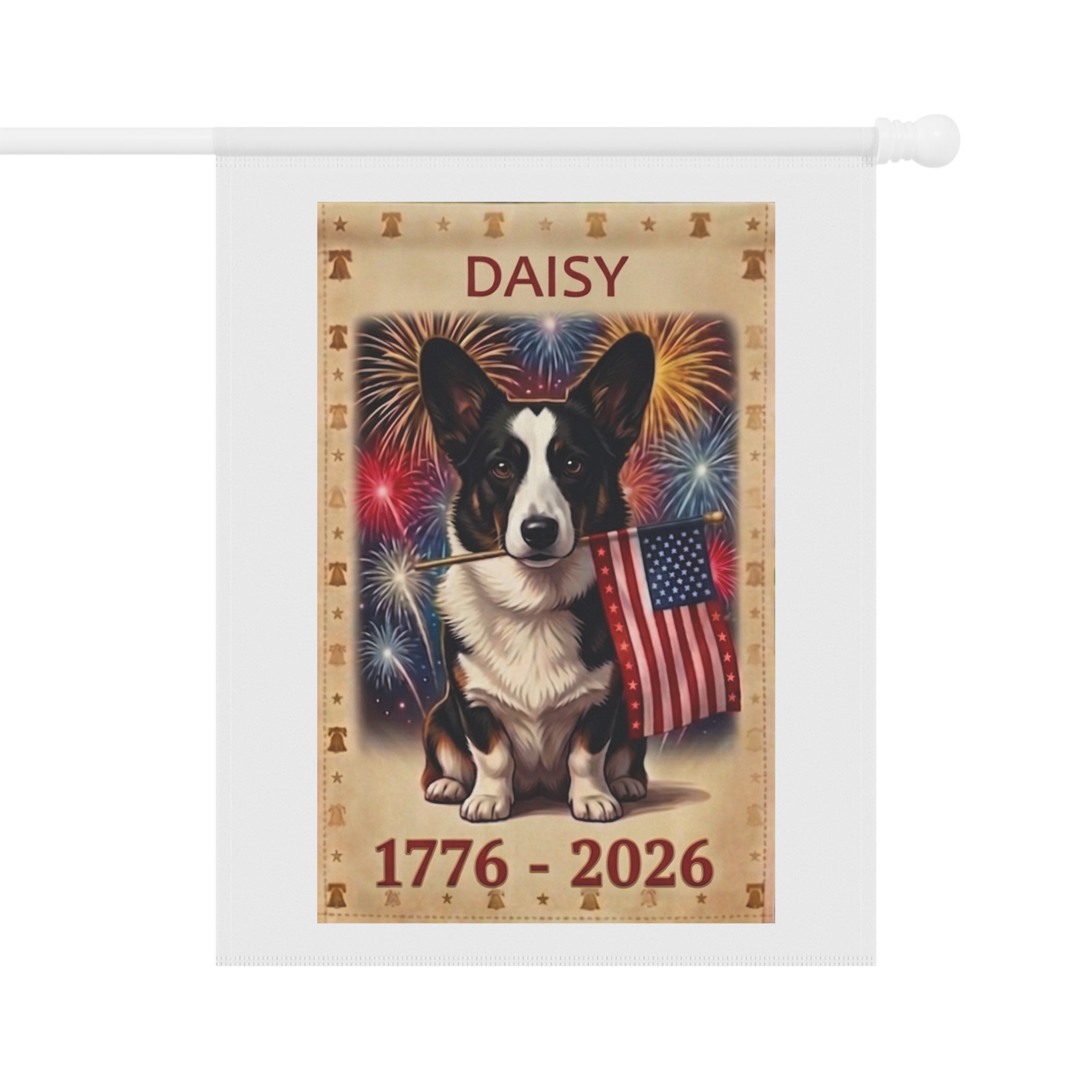 Custom AI Pet Hero Patriotic Garden Flag 1776-2026
