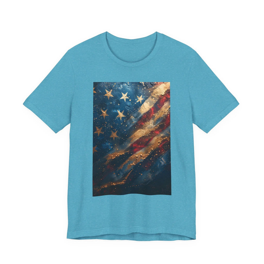 Patriotic Short Sleeve Tee, Unisex Casual Wear, Fourth of July Shirt, Independence Day Gift, Amercan Flag T-Shirt - 250 USA Celebration