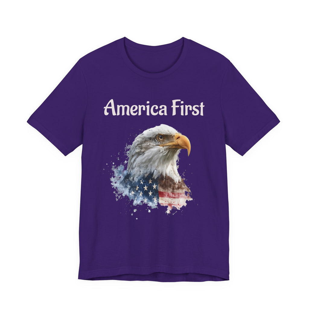America First Eagle T-Shirt – Patriotic Bald Eagle Tee