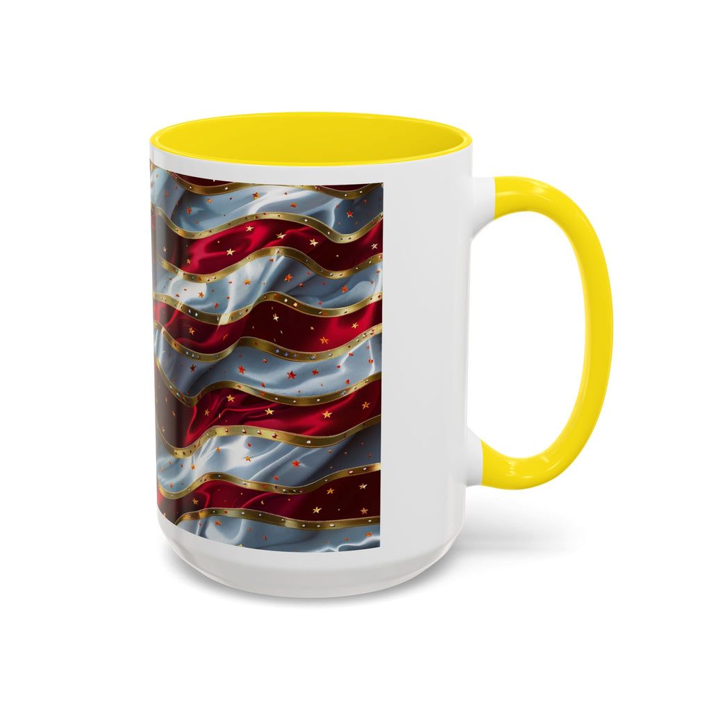 Patriotic American Flag Accent Coffee Mug (11/15oz)