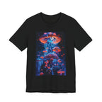 Glowing Third Eye Psychedelic Mushrooms T-Shirt | Neon Lava Lamp Blacklight - 250 USA Celebration